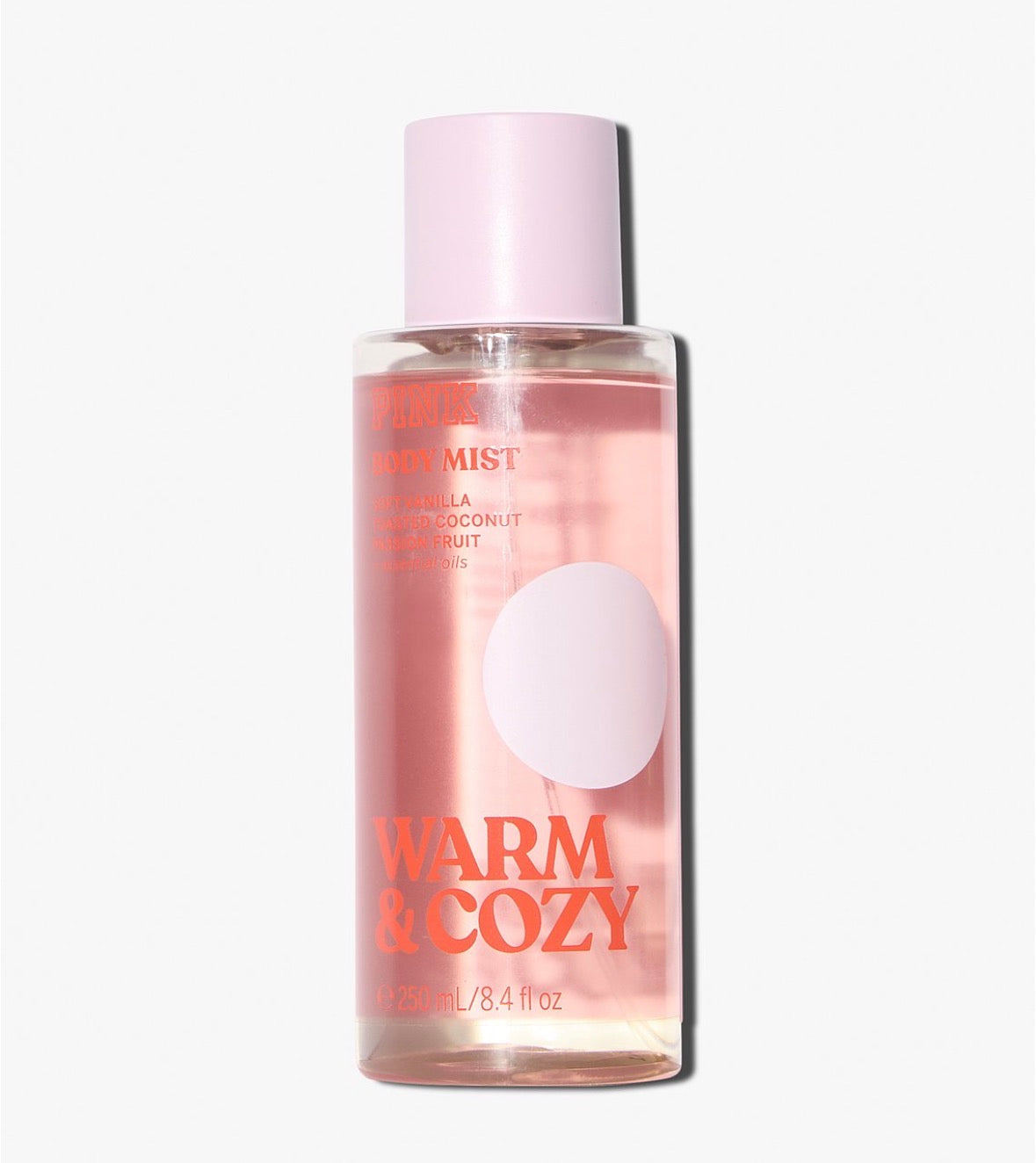 PINK Warm & Cozy Body Mist 250 ml | Bruma Corporal Vainilla, Coco y Maracuyá