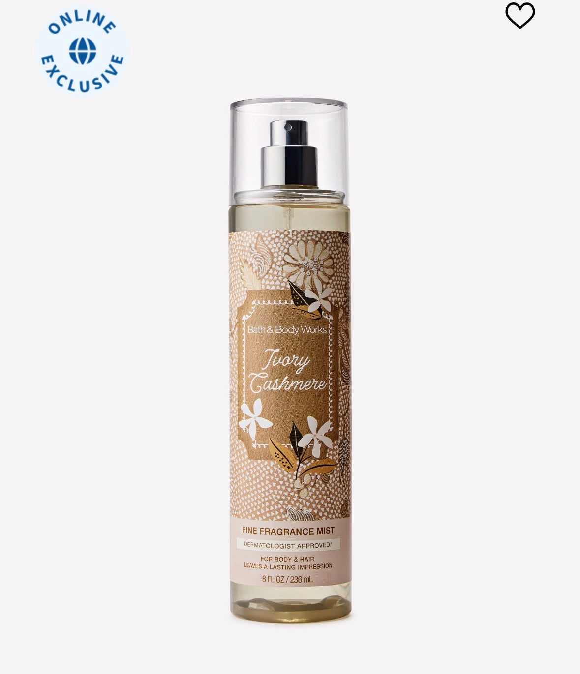 Bath & Body Works Ivory Cashmere Fine Fragrance Mist 236 ml