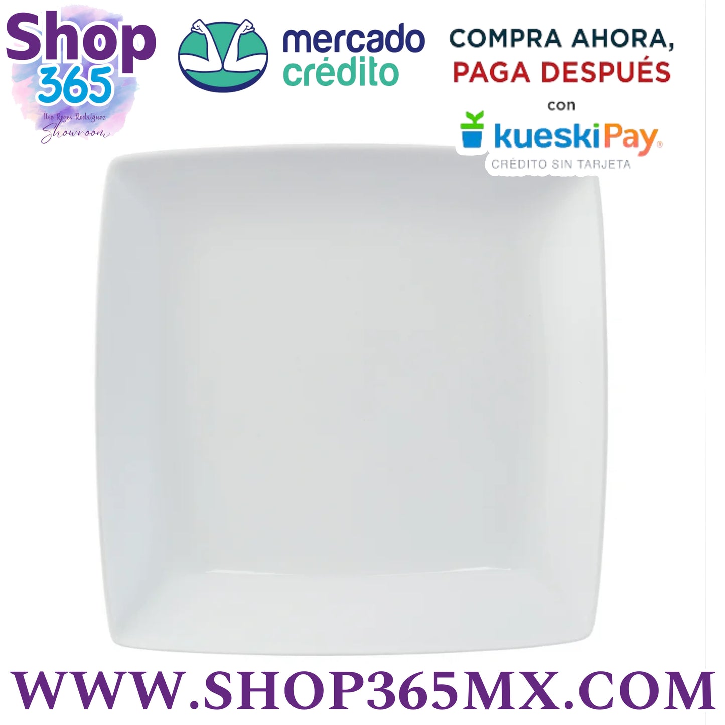 Better Homes & Gardens- Conjunto de Vajilla de Porcelana Cuadrada Blanca de 12 Piezas