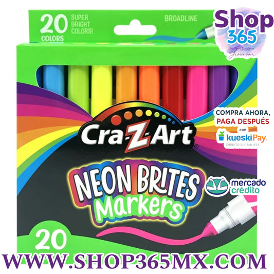 Cra-Z-Art Marcador de líneas anchas de neón de 20 unidades, multicolor