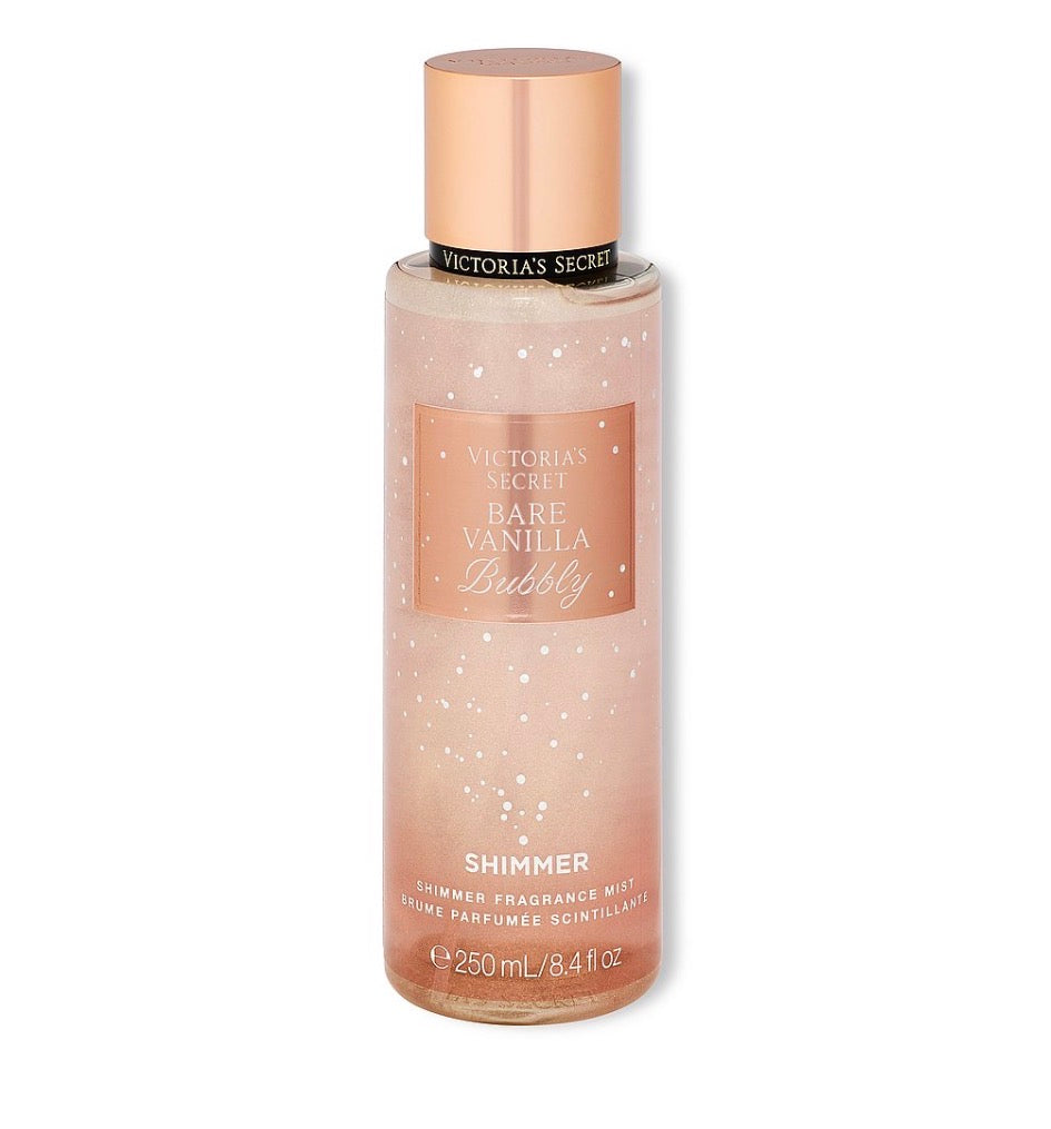 Victoria's Secret Bare Vanilla Bubbly Shimmer Fragrance Mist 250 ml – Spray Corporal de Vainilla con Brillos