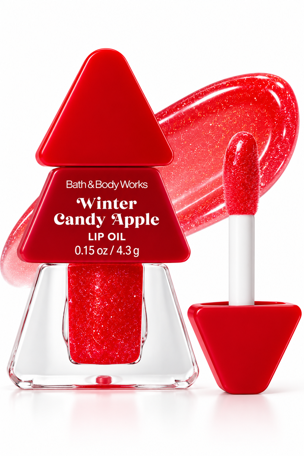Bath & Body Works Winter Candy Apple Lip Oil – Aceite Labial Rojo con Brillo 4.3 g