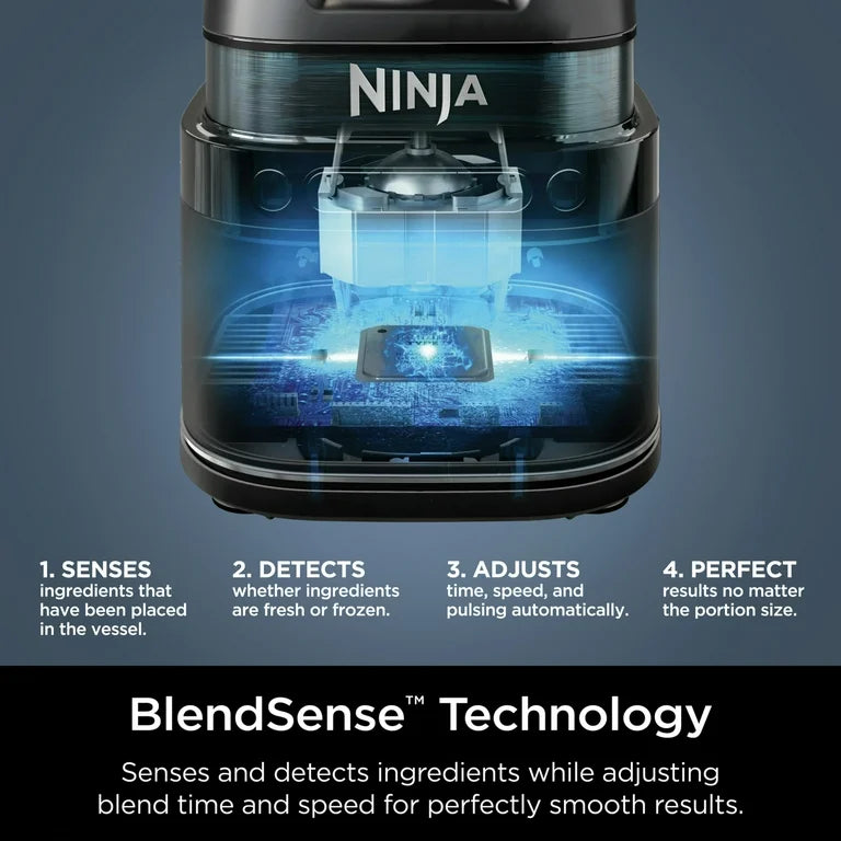 Ninja Detect Power Blender + Personal Monodosis, Tecnología BlendSense, Encimera de Cocina, Plateada, TB300