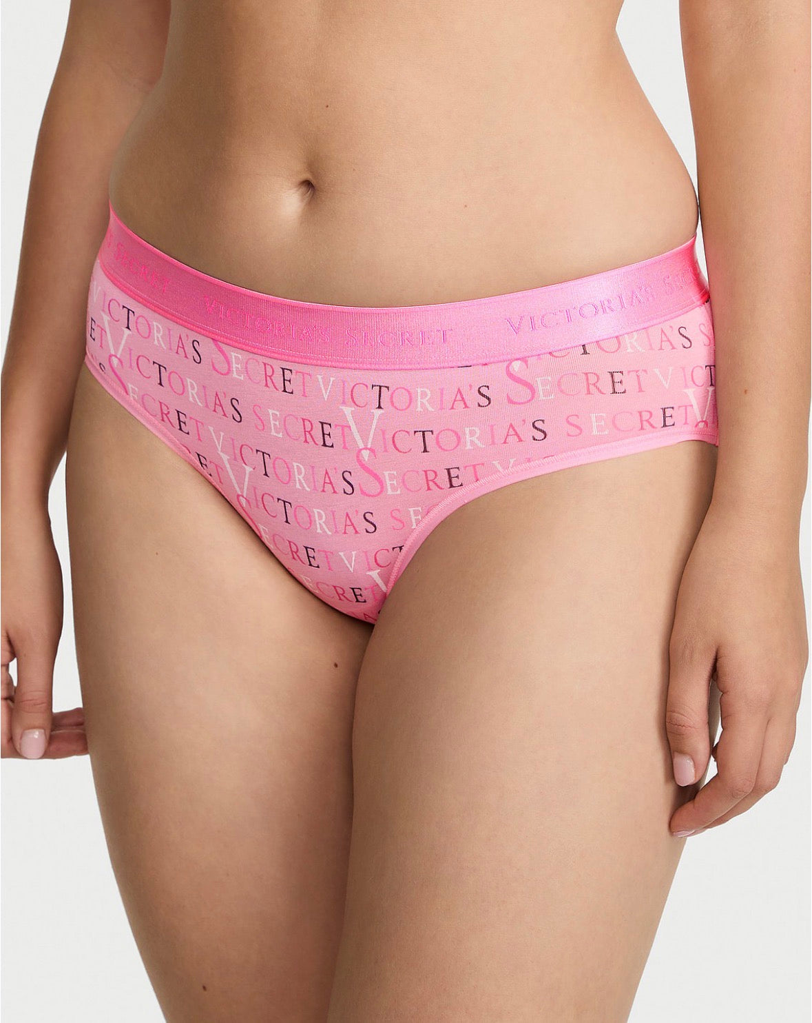 Victoria’s Secret Bikini Panty Rosa con Estampado Logo All Over