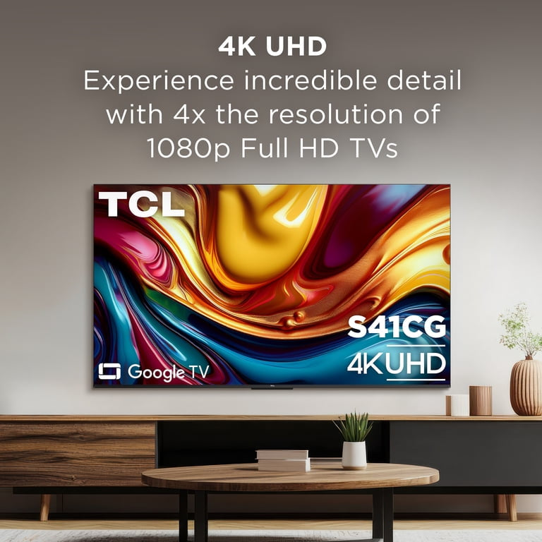 TCL Clase de 55" Serie S41CG 4K UHD LED Smart Google TV (Edición Limitada) - Dolby Vision HDR y Dolby Atmos, Asistente de Google y Amazon Alexa Compatible con Control Remoto por Voz - 55S41CG