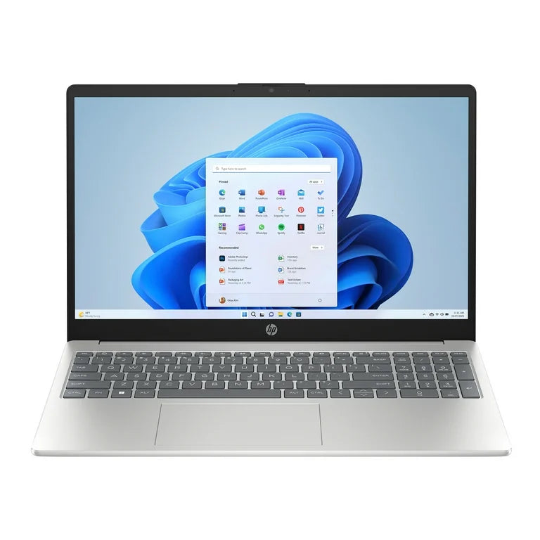 Portátil HP de 15,6", procesador Intel N200, 4 GB de RAM, 128 GB UFS, plata natural, Windows 11 Home en modo S, 15-fd0081wm