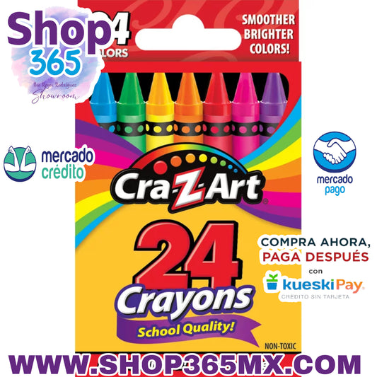 Cra-Z-Art Crayones multicolores de calidad escolar, 24 unidades, suministros para el regreso a la escuela