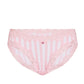 Victoria’s Secret Lace-Trim Stripe Bikini Panty – Rosa y Blanco 🎀
