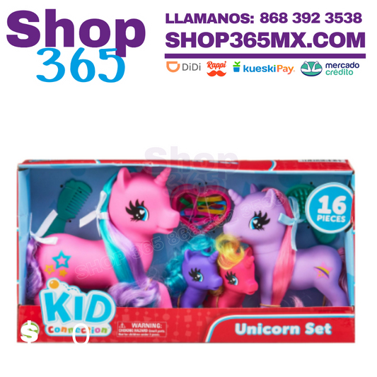 Kid Connection Juego de Unicorn en Miniatura 16 Piezas, Juguetes para Niños Pequeños