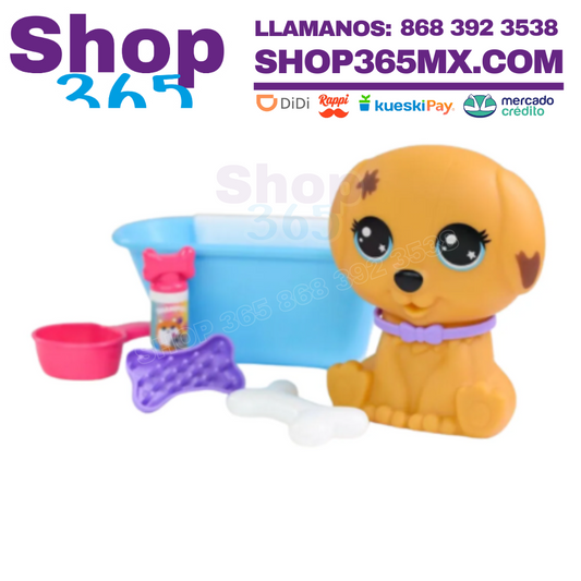 Kid Connection Juego de Baño para Mascotas Dog con Función de Cambio de Color, 8 Piezas, Juguetes para Niños Pequeños