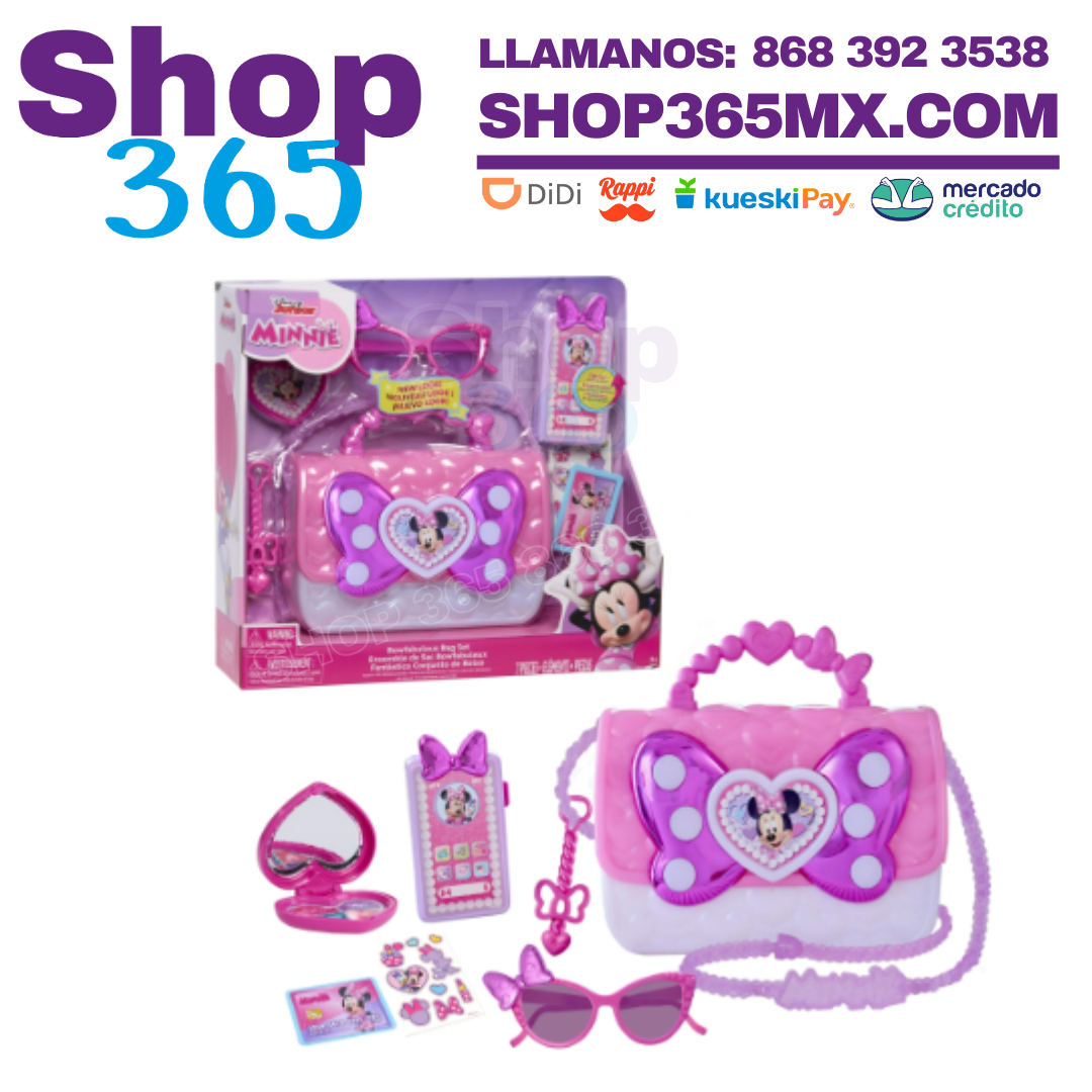 Minnie Mouse Juego de Bolsas Bowfabulous Disney Jr, Juego de Bolsas de Juego de 7 Piezas, Juguetes para Bebés y Niños Pequeños