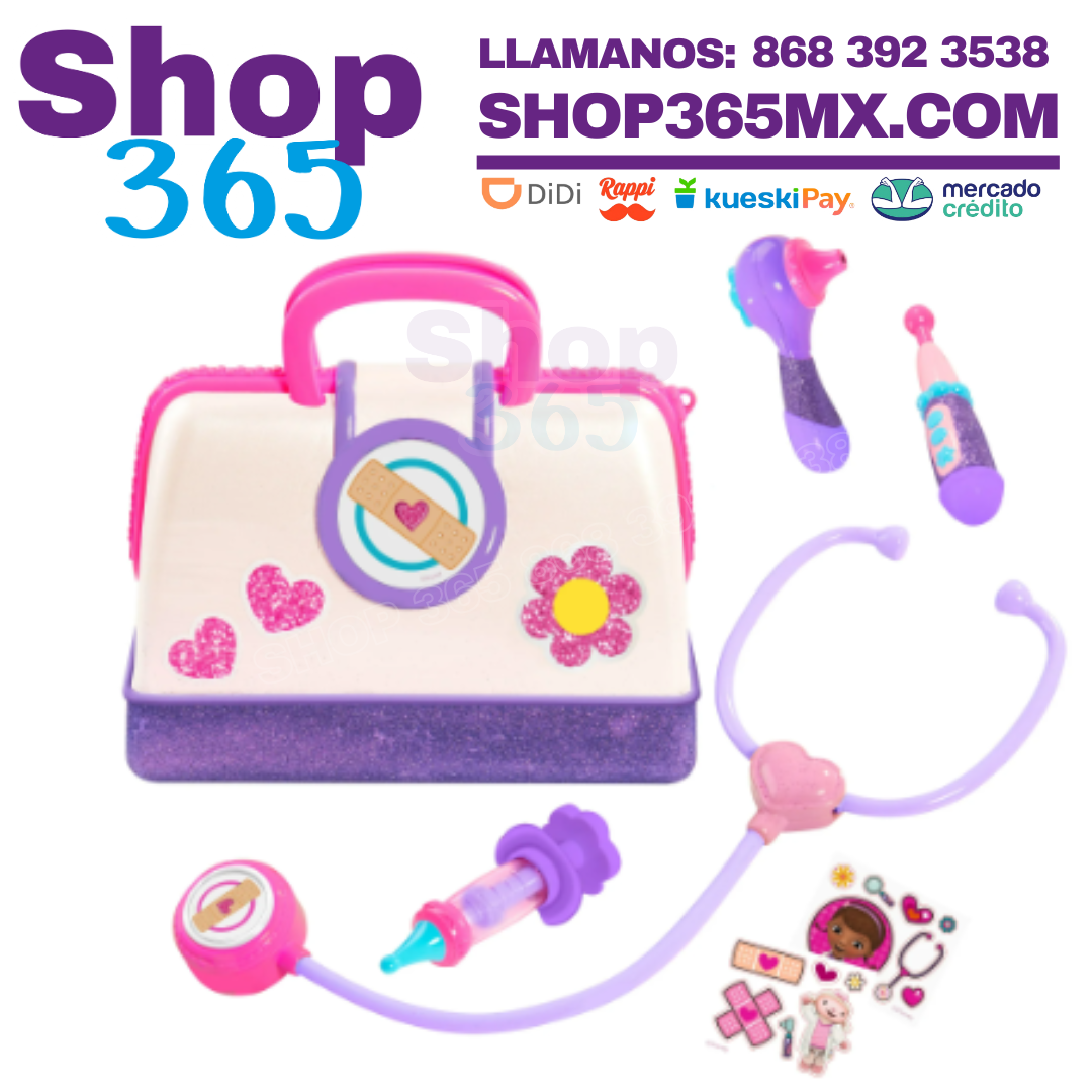 Doc Mcstuffins Juego de Bolsos de Médico para Hospital de Juguete 8 Piezas, Juego de Disfraces y Simulación, Juguetes para Niños a Partir de 3 Años