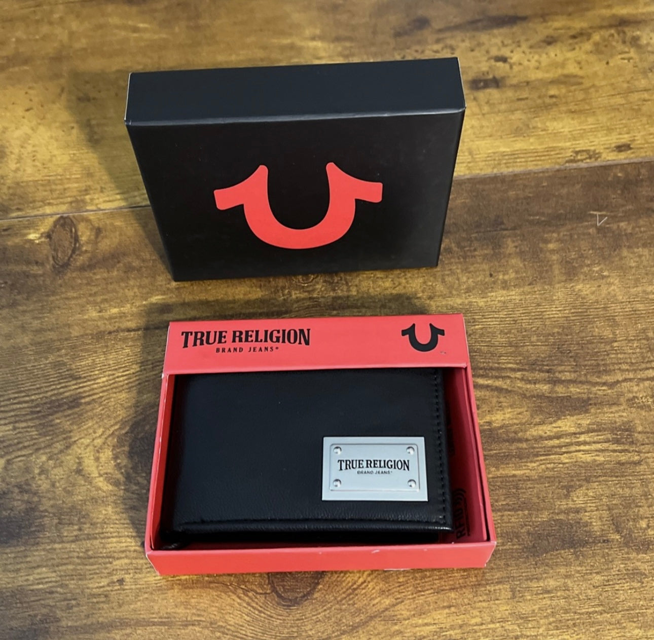 Cartera Bifold True Religion - Cuero Negro ORIGINAL