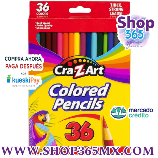 Cra-Z-Art Lápices de colores de 36 unidades, para principiantes y adultos, suministros para el regreso a la escuela