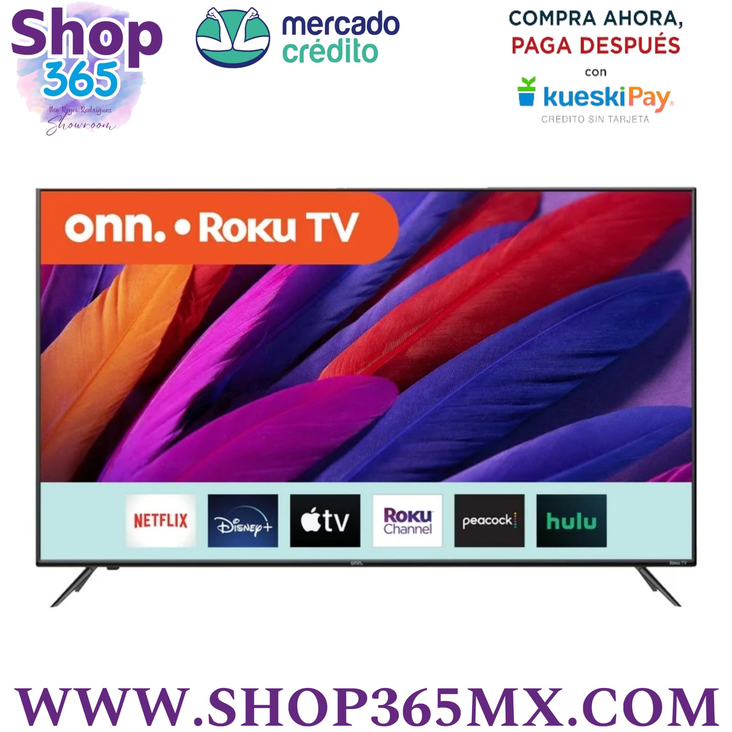 onn. 55" Clase 4K UHD (2160P) Llevó el HDR de la Televisión Inteligente Del Roku (100012586)