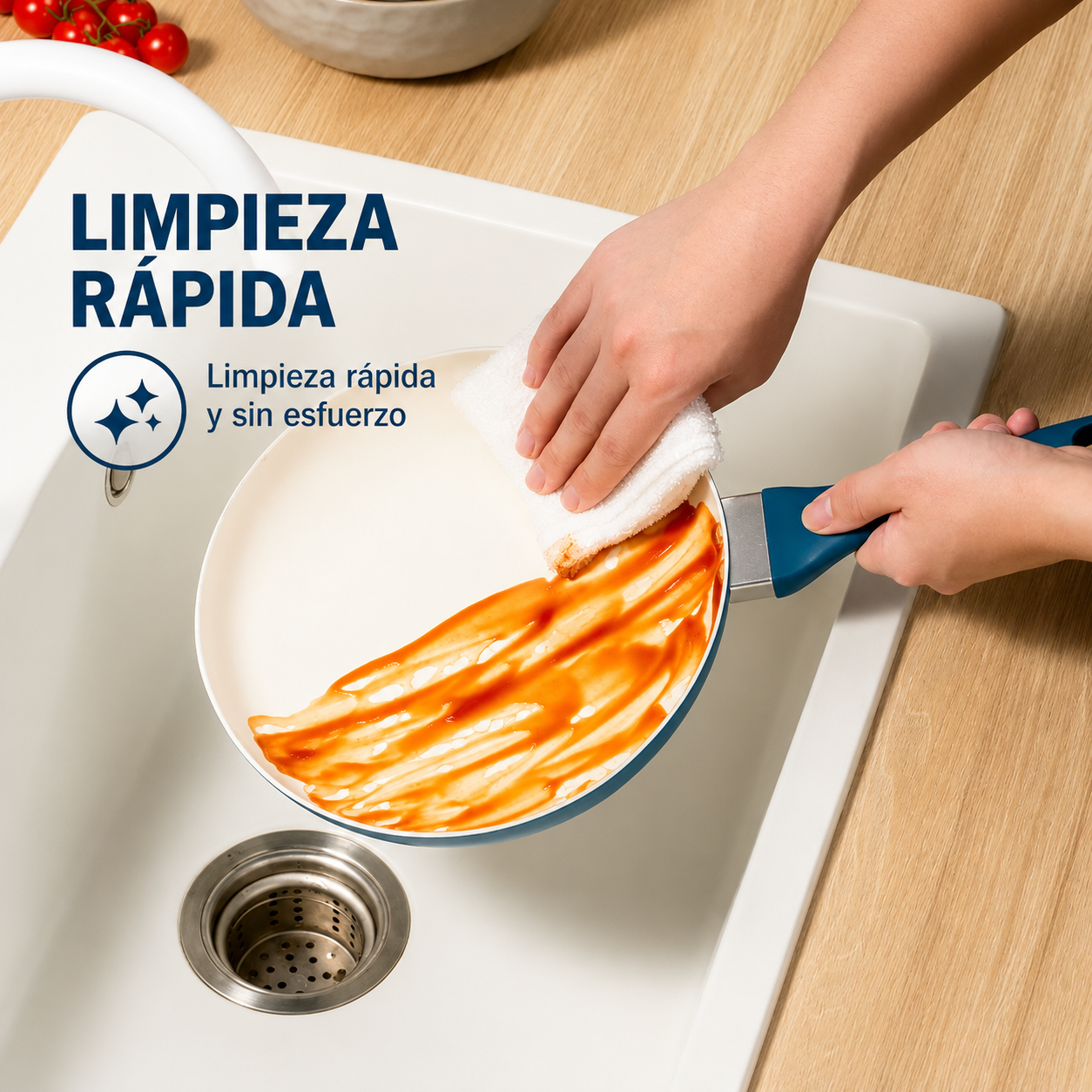Mainstays Batería de Cocina de Aluminio Antiadherente de Cerámica de 12 Piezas, Azul