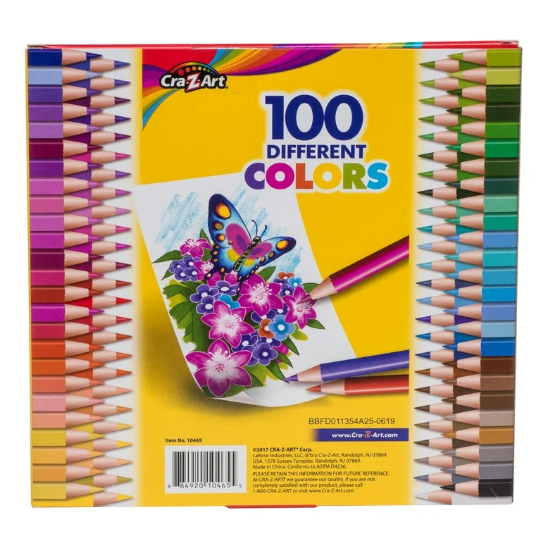 Cra-Z-Art 100 lápices de colores, desde niños principiantes hasta adultos, suministros de regreso a la escuela