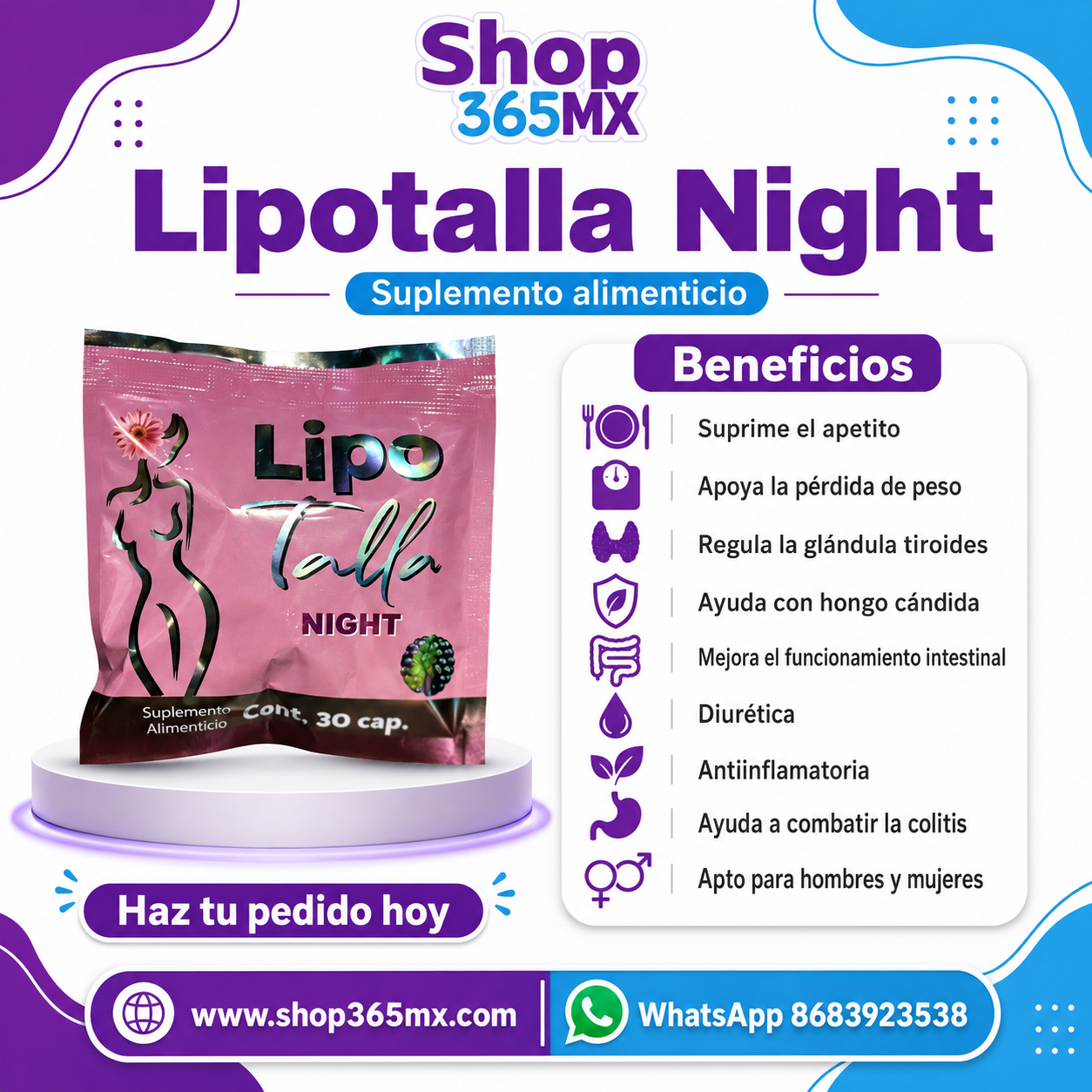 Lipotalla Mayoreo 5 Fórmula Original + 5 Night