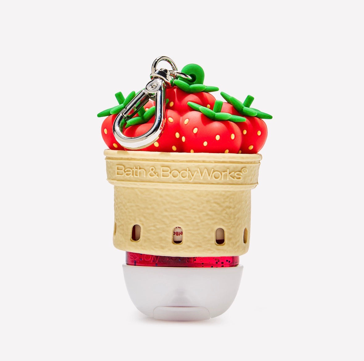 Bath & Body Works Porta PocketBac Canasta de Fresas 🍓 – Holder con Llavero
