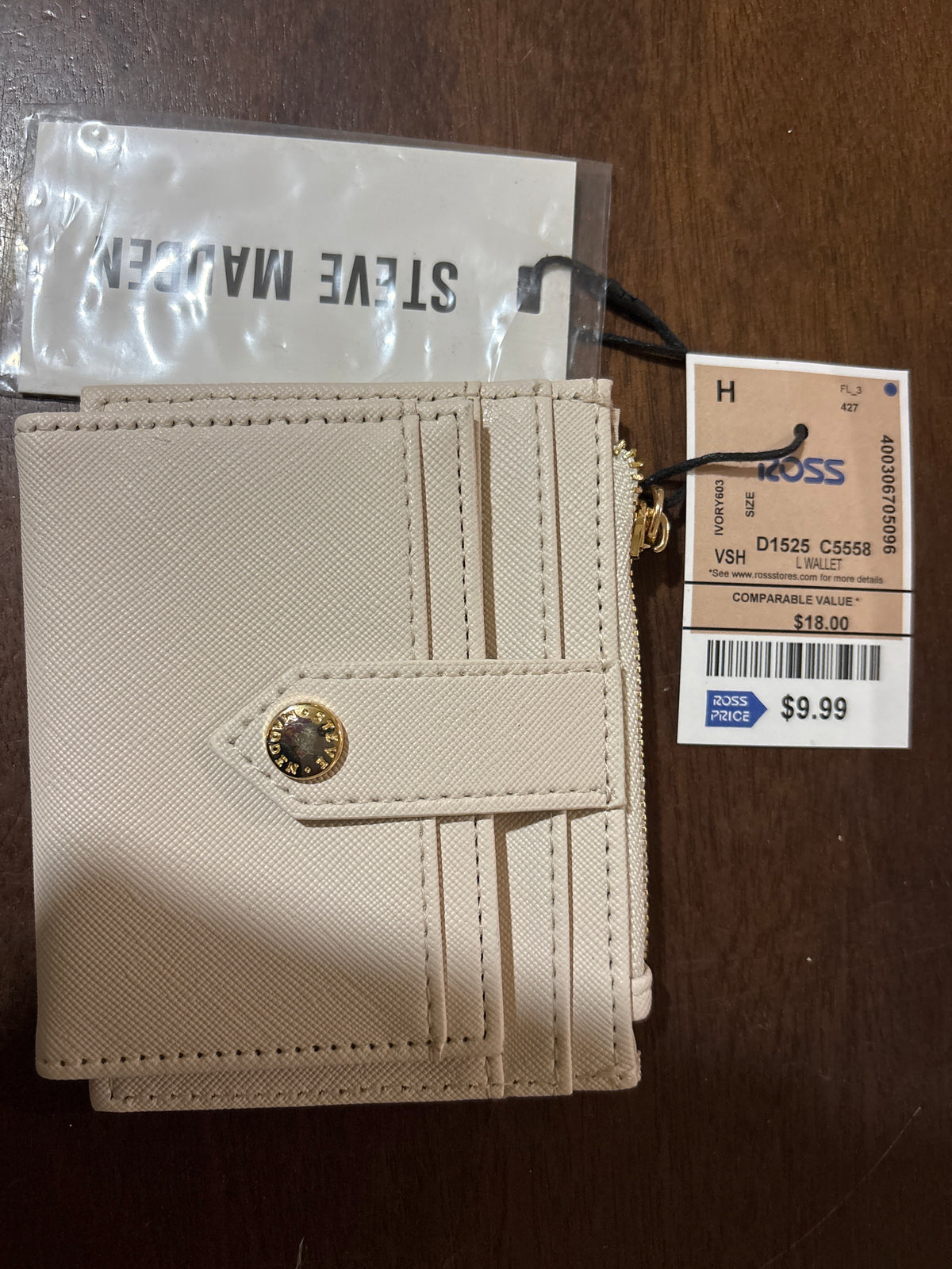 Tarjetero Steve Madden Ivory