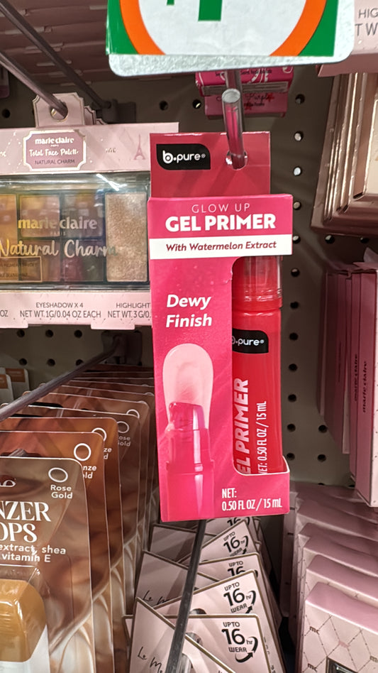 BPure Gel Primer Glow up Dewy finish with watermelon