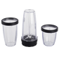Mainstays Juego de Batidora de 10 Piezas, Negro, 300 W, con 3 Frascos (10 Oz, 16 Oz, 18 Oz), 2 Tapas para Beber, Hoja de Acero Inoxidable