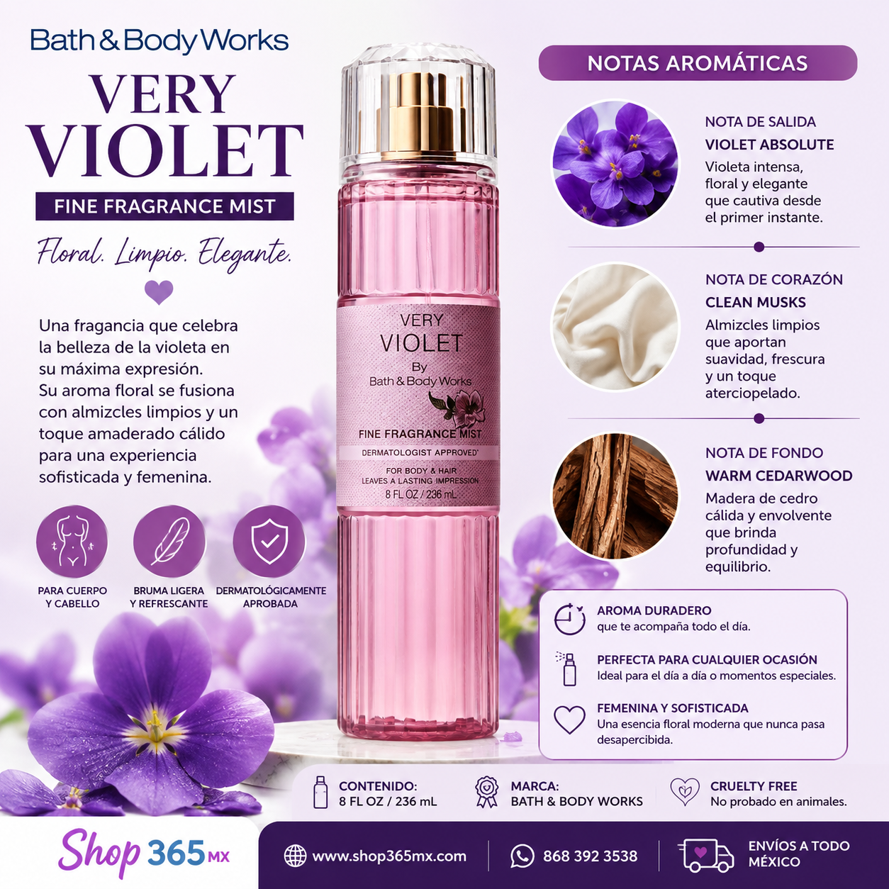Bath & Body Works Very Violet Fine Fragrance Mist 236 ml