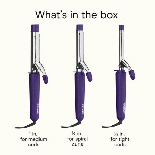 Conair Supreme Paquete de 3 Planchas para Rizar Incluye planchas para Rizar de 1/2", 3/4" y 1"