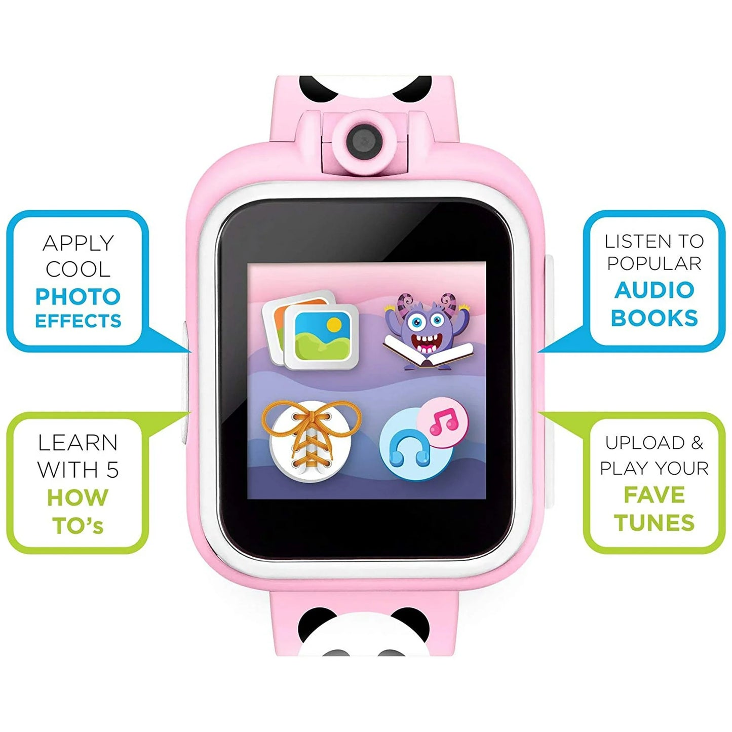 iTech Conjunto de Auriculares y Reloj Inteligente para Niñas Jóvenes - Panda Rosa 900225M-40-G13