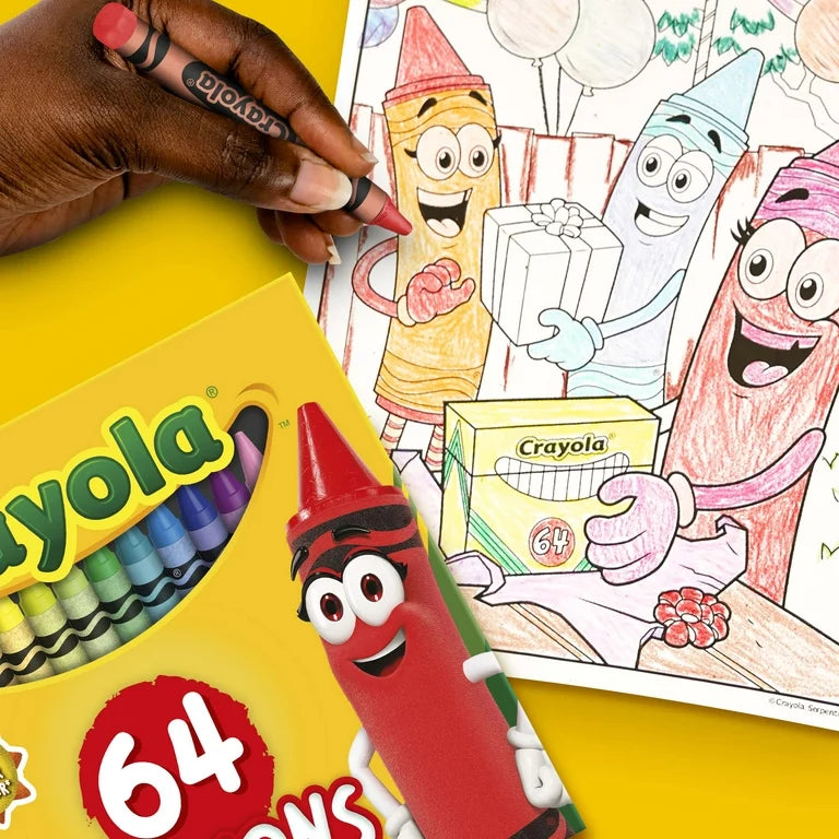 Crayones Crayola, 64 quilates, útiles de regreso a la escuela para niños, artículos para maestros, regalo