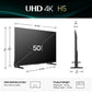 Hisense Clase de 50 Pulgadas Serie H5 4K UHD HDR Google Smart TV (50H5BG, Modelo 2025) - Dolby Vision Gaming, HDR 10, Motion Rate 120, Escalador de IA, DTS Virtual X, Modo de Juego Plus, Asistente de Google Integrado