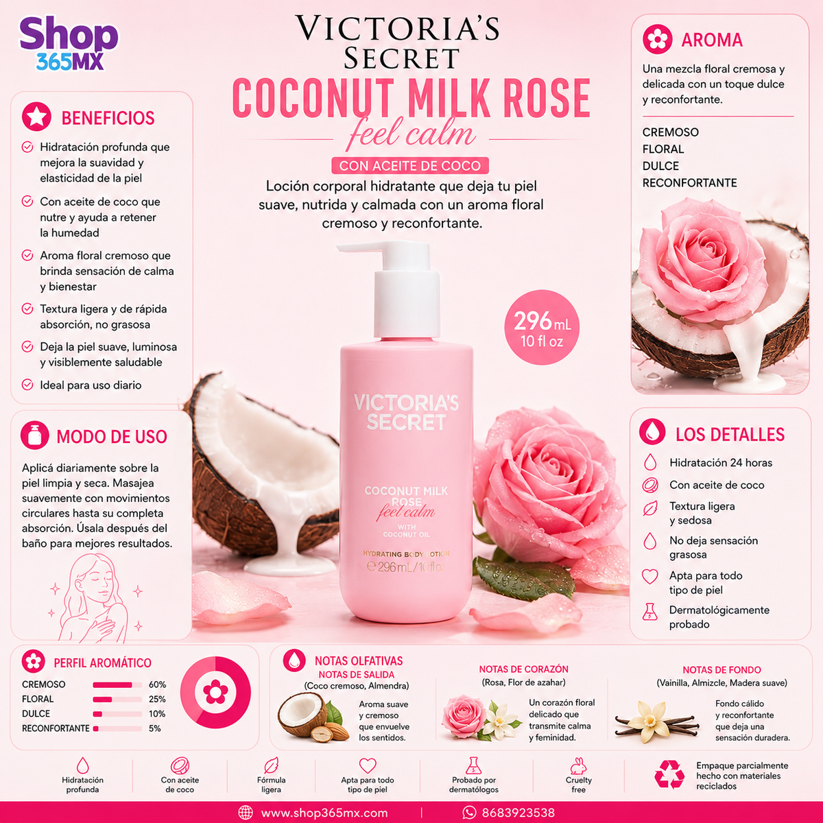 Victoria’s Secret Body Care Hydrating Body Lotion Coconut Milk Rose
