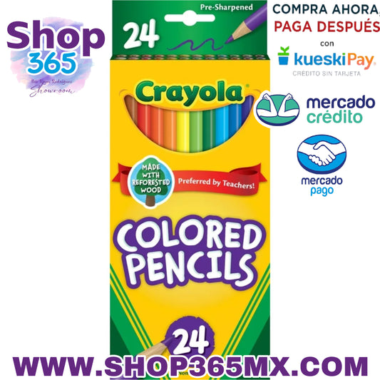 Lápices de colores Crayola, colores surtidos, preafilados, colorantes para adultos, 24 unidades