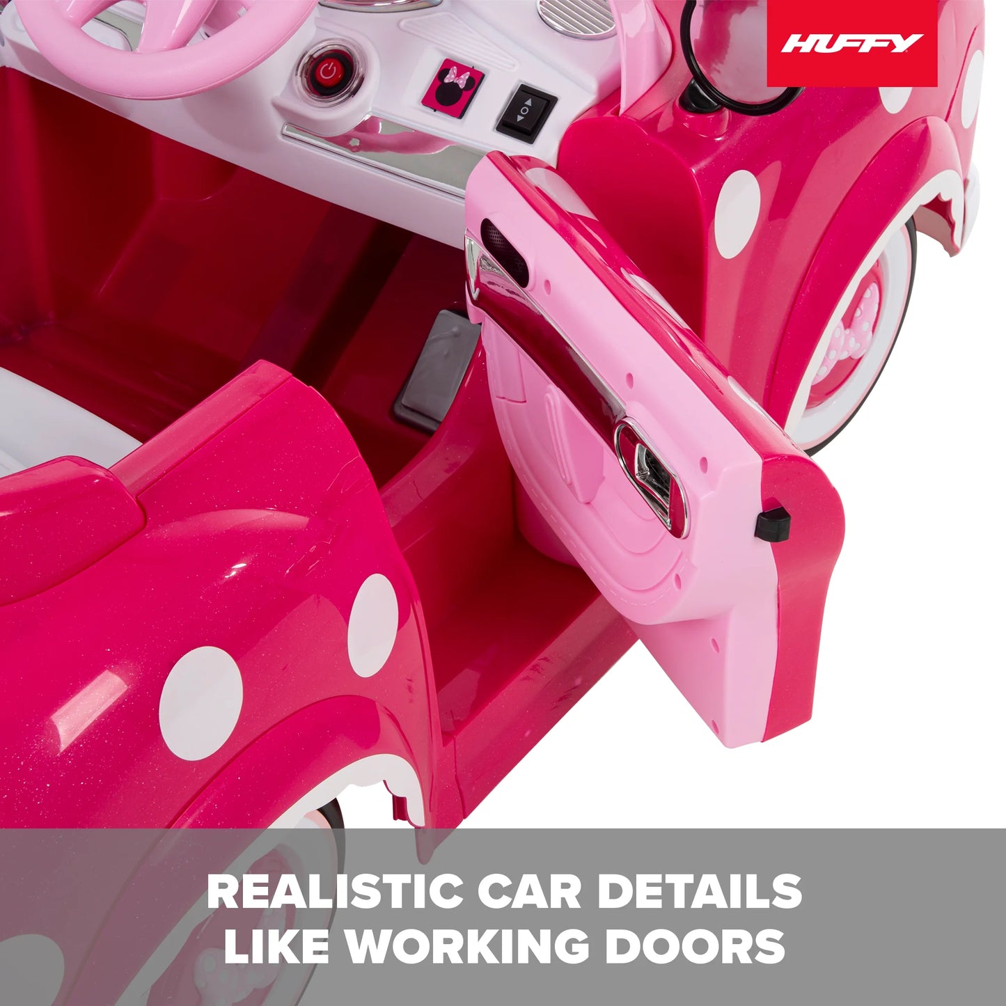 Auto de Paseo a Batería Huffy Disney Minnie Mouse de 6 V, para Niños a Partir de 3 Años - Rosa, una Unidad