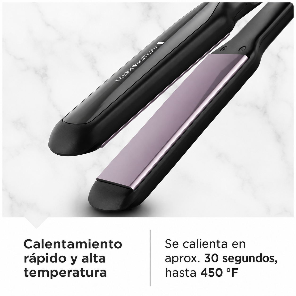 Plancha de pelo Remington de titanio de 1 3/4", tecnología antiestática, color negro