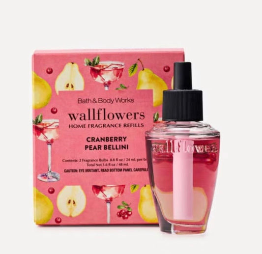 Bath & Body Works Cranberry Pear Bellini Wallflowers 2-Pack 48 ml | Aromatizante para Hogar