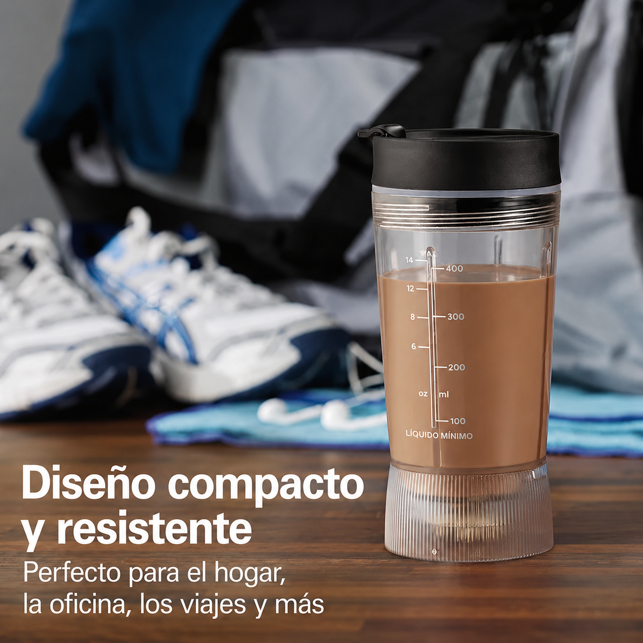 Hamilton Beach Licuadora Personal con Tapa de Viaje a Prueba de Fugas, Jarra de 14 oz, Color Negro, 51190F