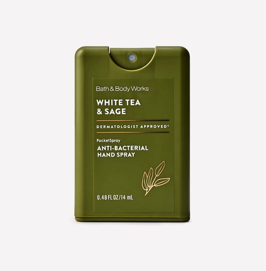 🌿 Bath & Body Works White Tea & Sage PocketSpray – Antibacterial 14 ml