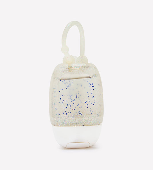 Bath & Body Works Porta PocketBac Blanco con Glitter Iridiscente – Holder para Gel Antibacterial ✨🤍