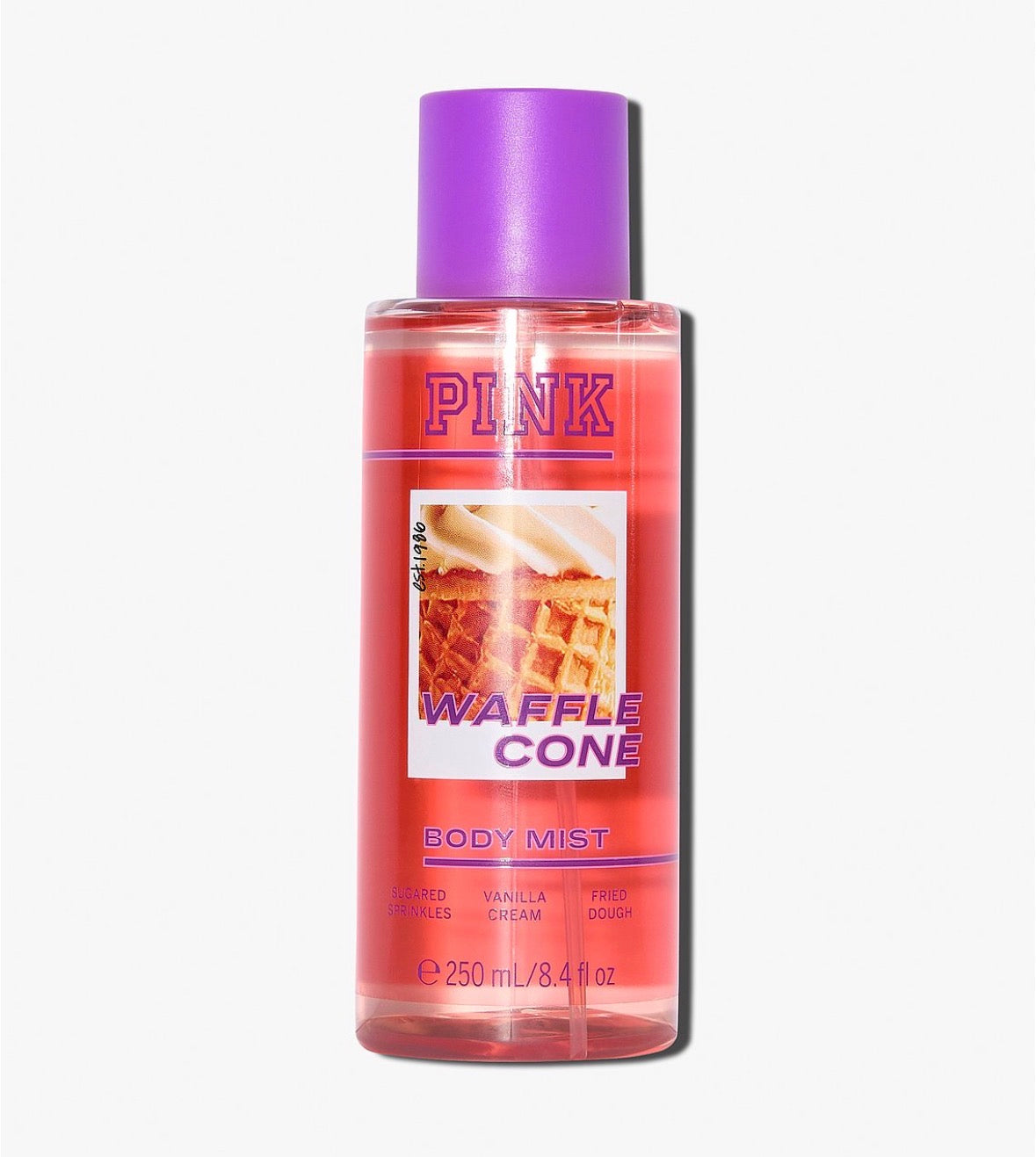 PINK Waffle Cone Body Mist 250 ml | Vainilla, Azúcar y Masa Dulce