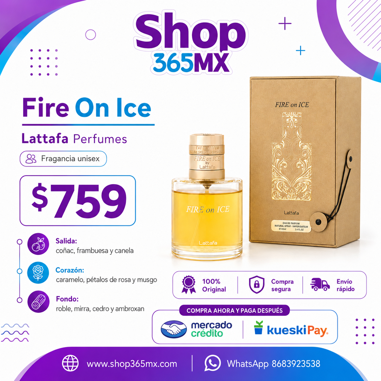 LATTAFA FIRE ON ICE U EDP 100ML