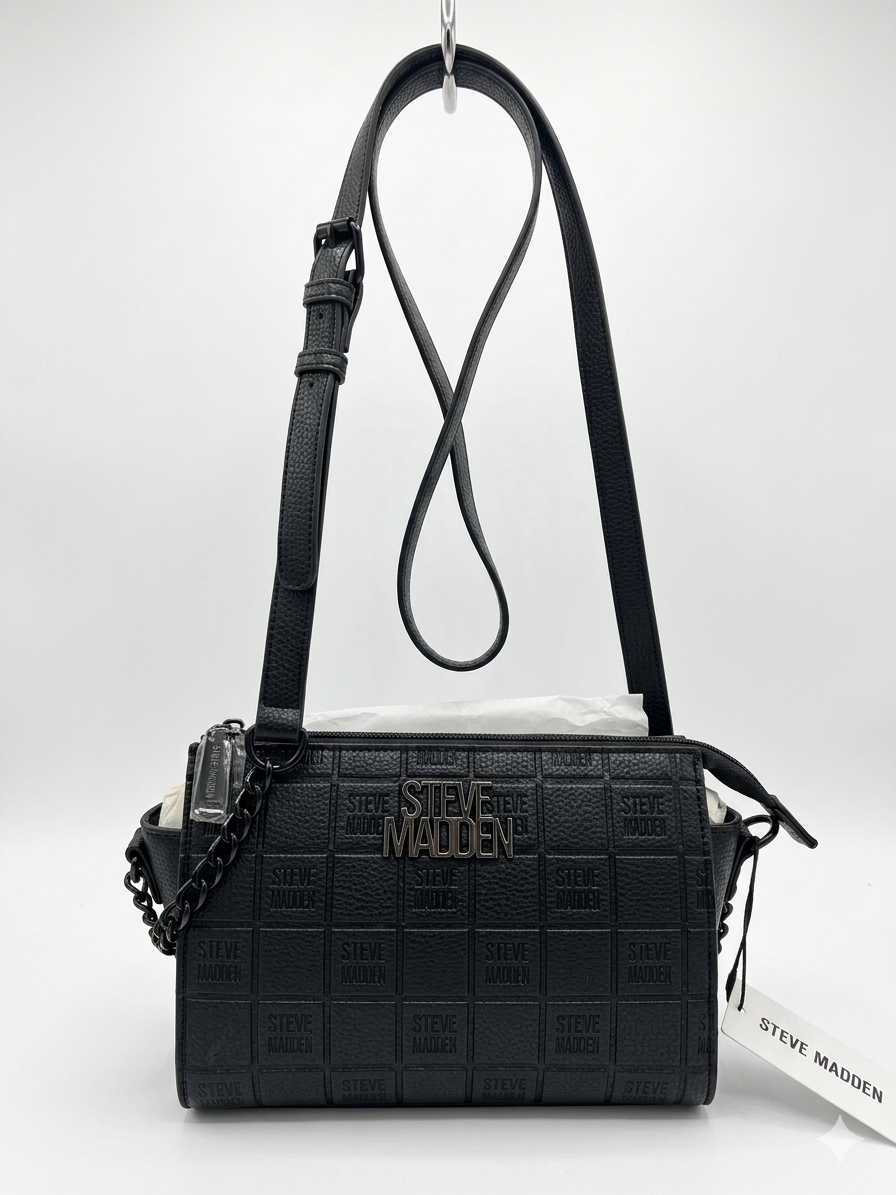 Crossbody Steve Madden Blexy Hollywood Logo Modelo DR143835 BLK/BLK