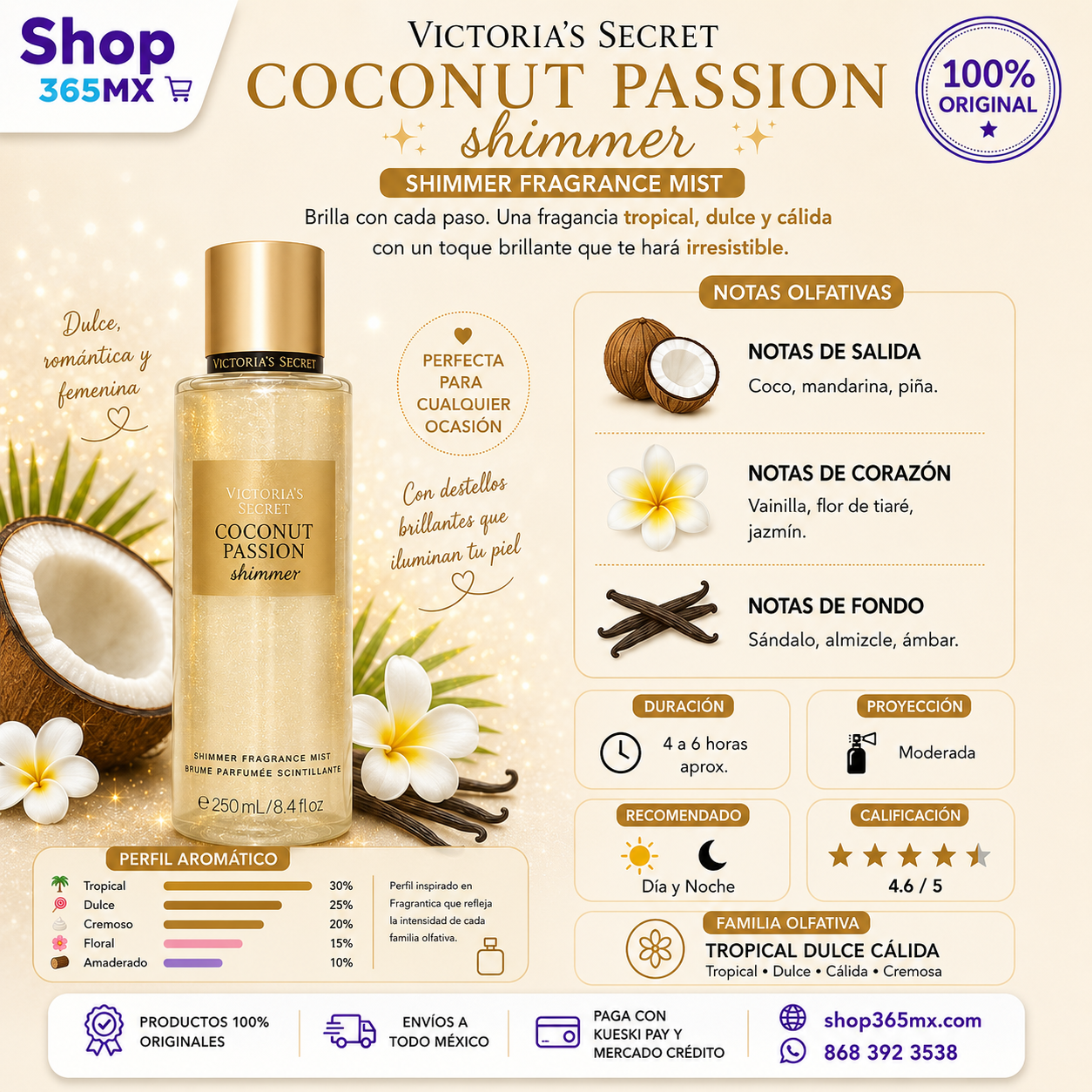 Body Mist Shimmer Coconut Passion Victoria’s Secret