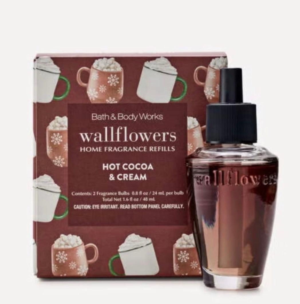 Bath & Body Works Hot Cocoa & Cream Wallflowers 2-Pack 48 ml | Aromatizante Chocolate