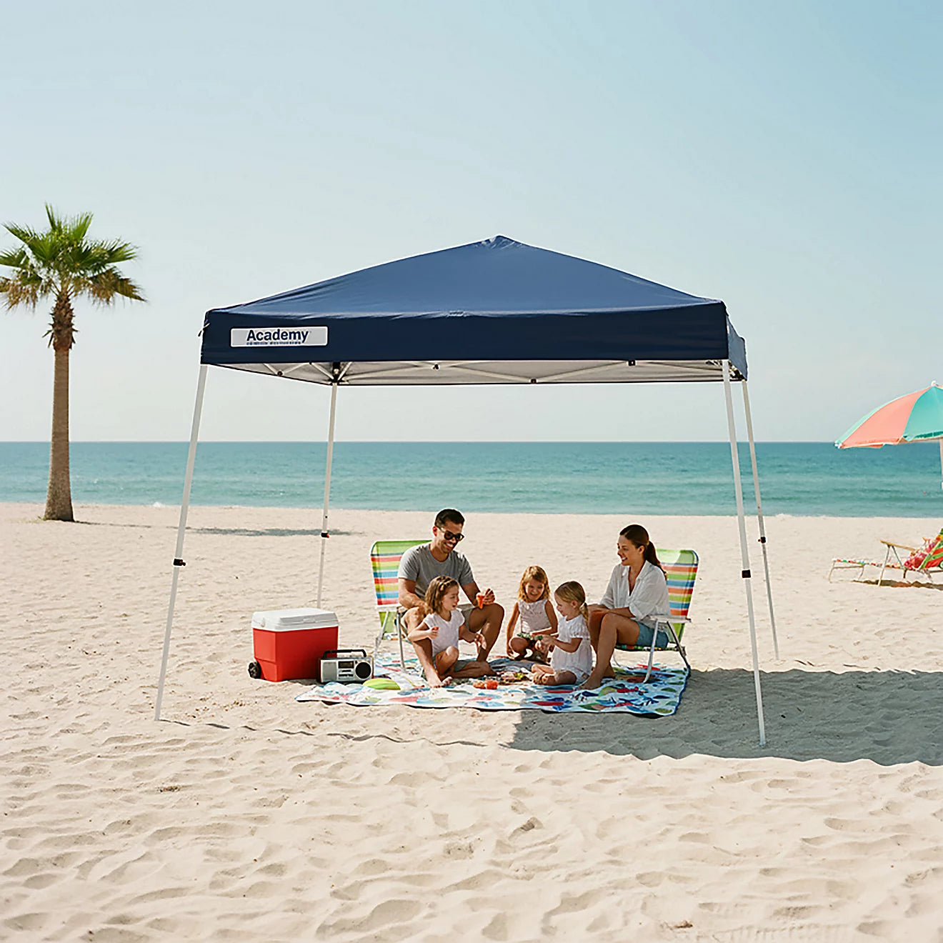 Toldo Con Patas Inclinadas Easy Shade De Academy Sports + Outdoors, 3 X 3 Metros Color Azul Marino