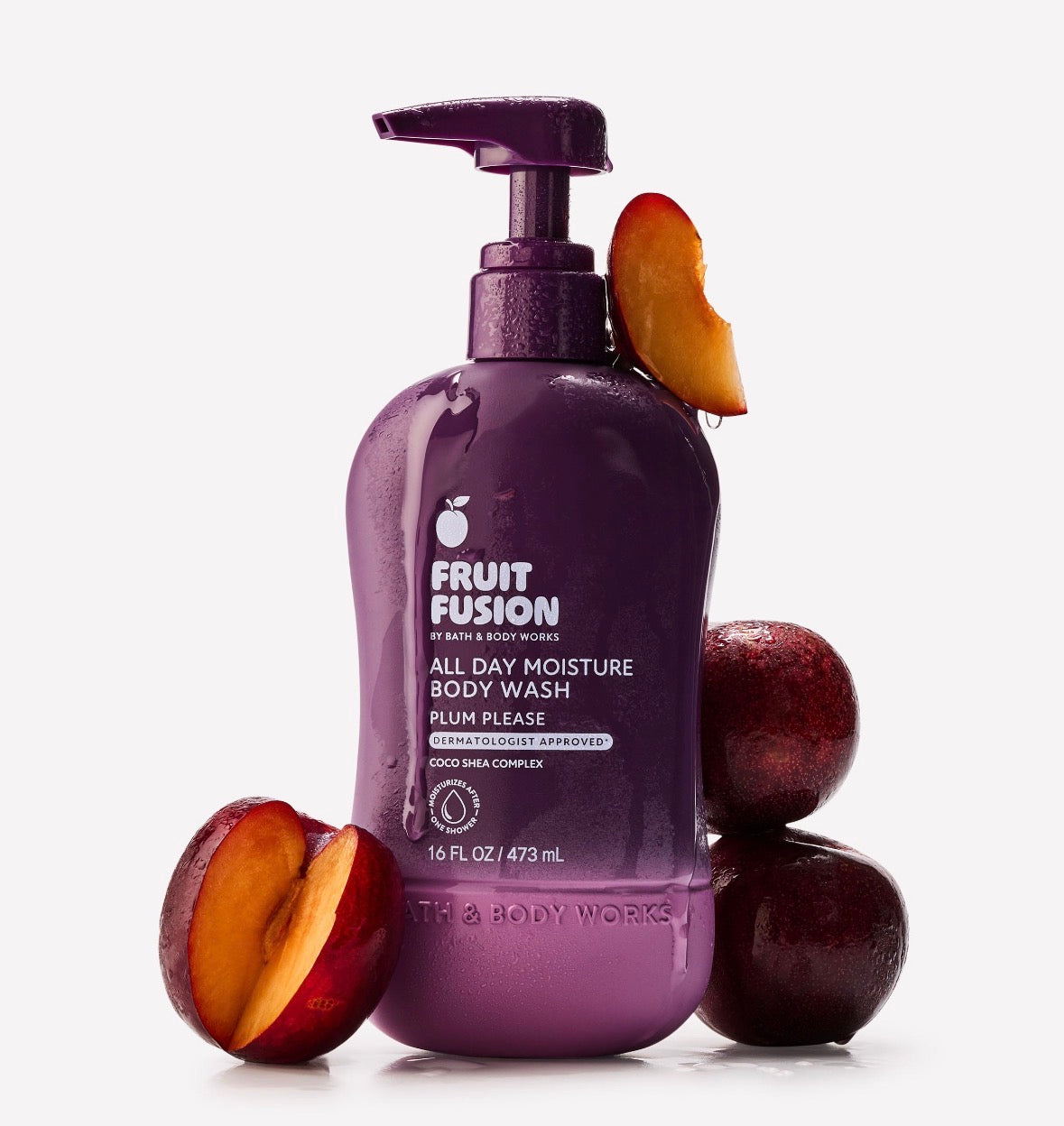 Bath & Body Works Fruit Fusion Plum Please Body Wash 473 ml – Gel de Baño Hidratante de Ciruela