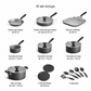 Tramontina Primaware Juego de Utensilios de Cocina Antiadherentes de 18 Piezas, Asfalto
