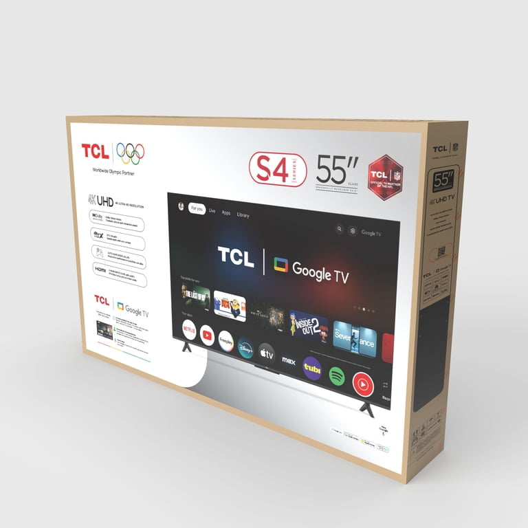 TCL Clase de 55" Serie S41CG 4K UHD LED Smart Google TV (Edición Limitada) - Dolby Vision HDR y Dolby Atmos, Asistente de Google y Amazon Alexa Compatible con Control Remoto por Voz - 55S41CG