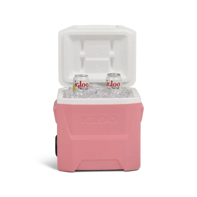Igloo Hielera Nevera de 16 QT Laguna con Ruedas, Rosa Coral