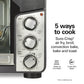 Hamilton Beach Easy View XL Horno Tostador con Freidora de Aire con Sure-crisp, 1750W, Capacidad para 6 Rebanadas, 31460